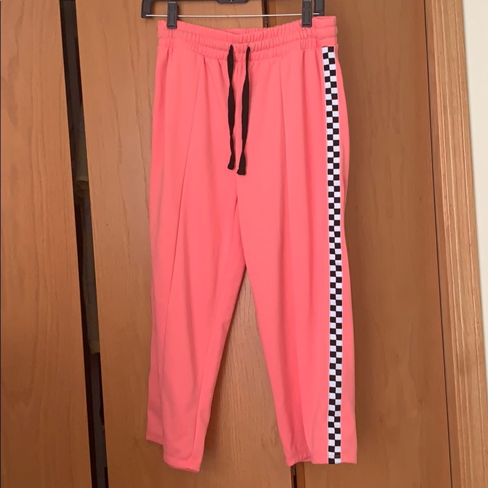Flirtitude peach ankle wide-leg sweatpants